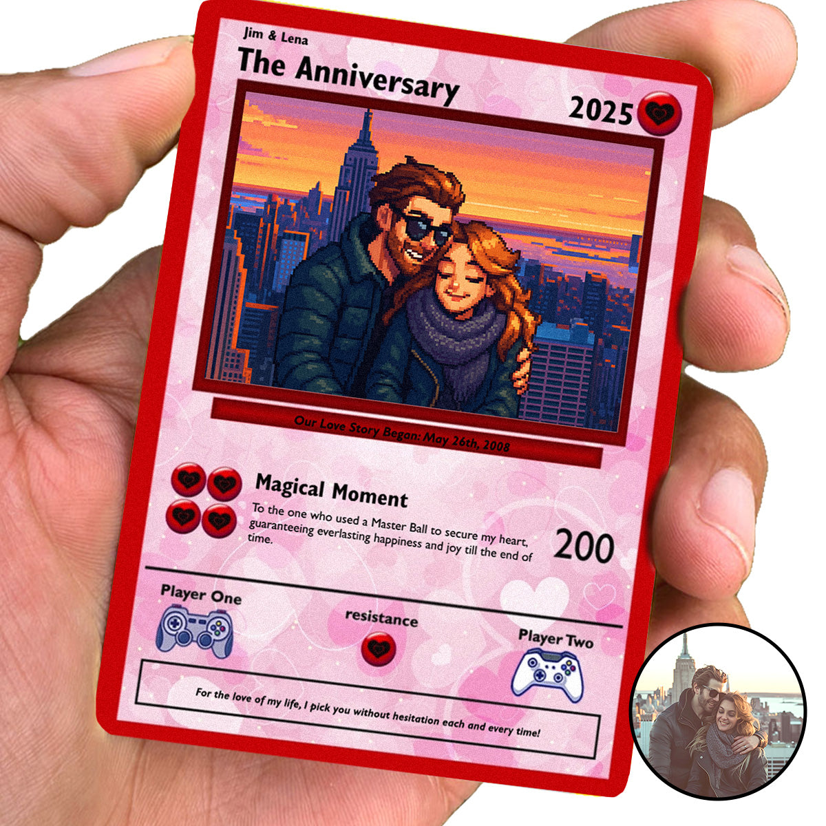 Anniversary Card - Build Your Custom Pixel Art